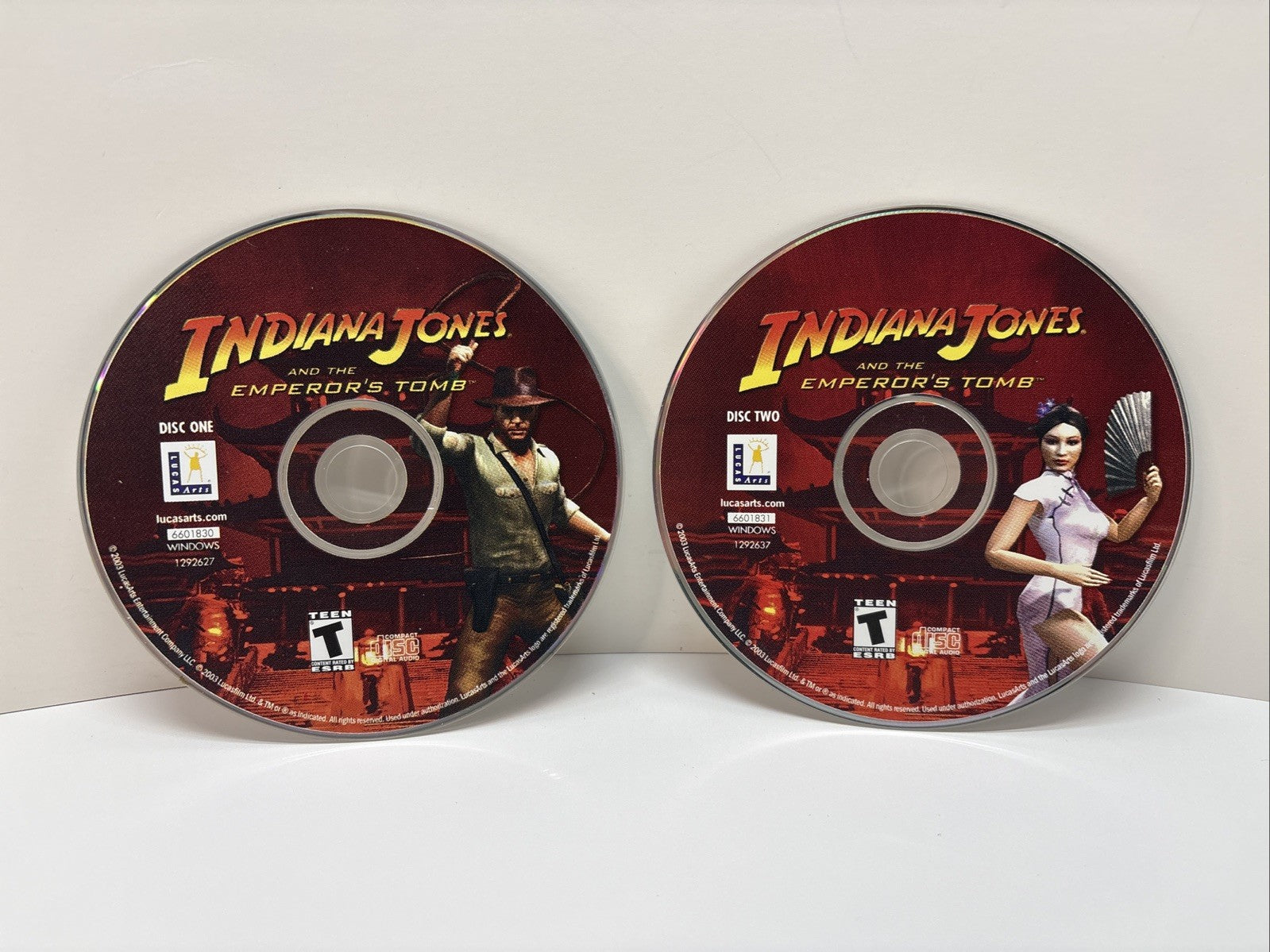 Indiana Jones and The Emperor's Tomb (PC CD, 2003) DISCS ONLY (2)