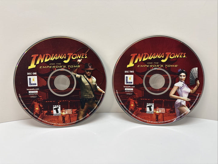 Indiana Jones and The Emperor's Tomb (PC CD, 2003) DISCS ONLY (2)