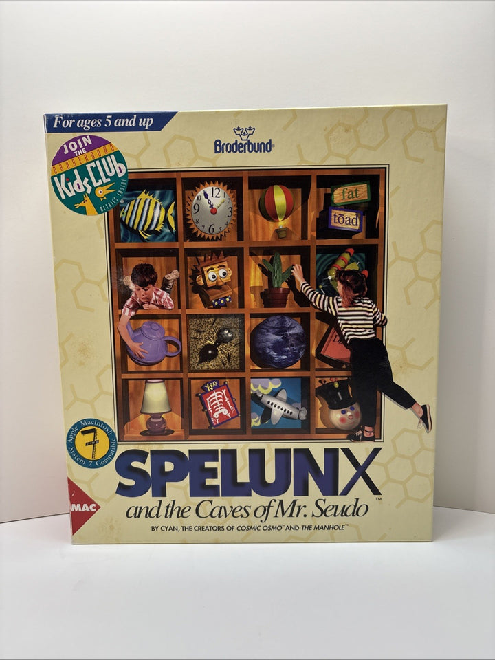 Spelunx and the Caves of Mr Seudo Mac Macintosh vintage game with original box