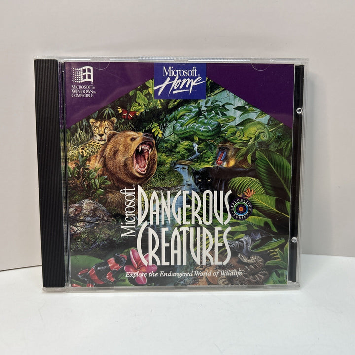 Microsoft Dangerous Creatures Vintage PC CD-ROM 1994 jewel case.