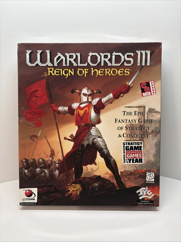 Warlords III: Reign of Heroes, Big Box PC CD-ROM, 1997, Red Orb / SSG, Complete