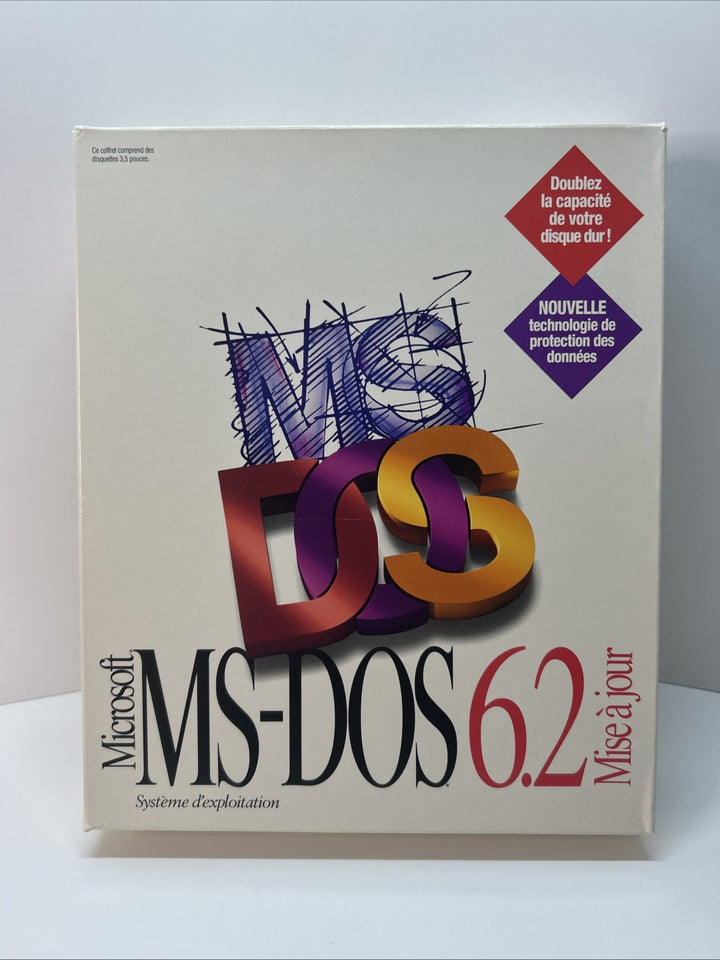 Microsoft MS-DOS 6.2 Upgrade - Big Box With 3.5" disks - FRENCH