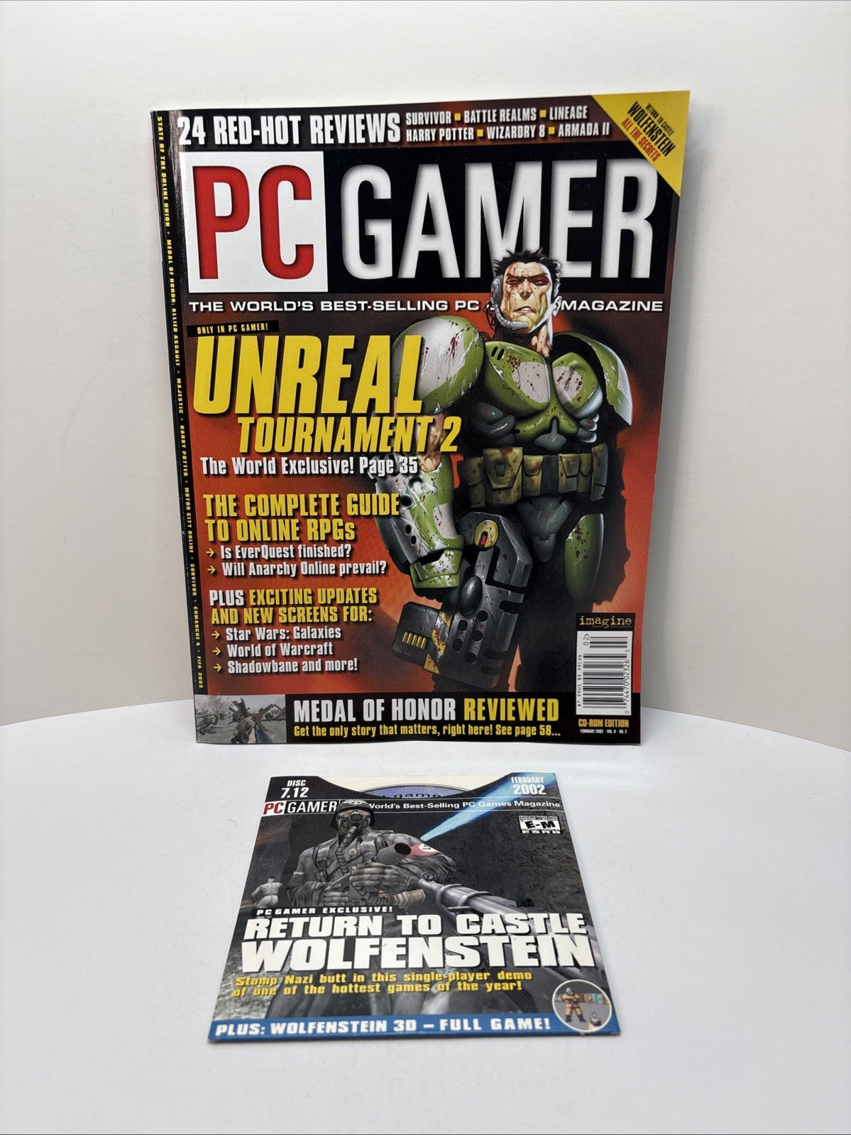 PC Gamer #94 February 2002 Video Game Magazine Unreal Tournament 2 And Demo Disc