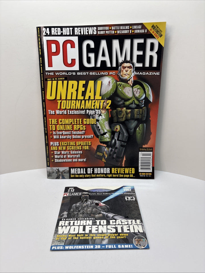PC Gamer #94 February 2002 Video Game Magazine Unreal Tournament 2 And Demo Disc
