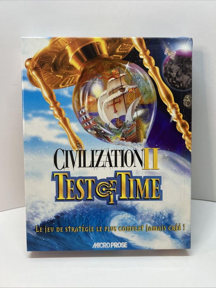 IBM PC CD ROM GAME - Micropose CIVILIZATION II TEST OF TIME Big Box - FRENCH