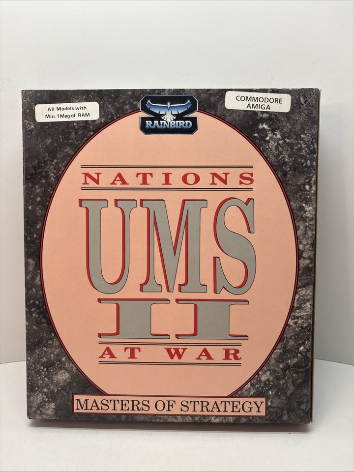 UMS II Nations at War (Rainbird 1990) Commodore Amiga (3 Disks, Manual, Box)