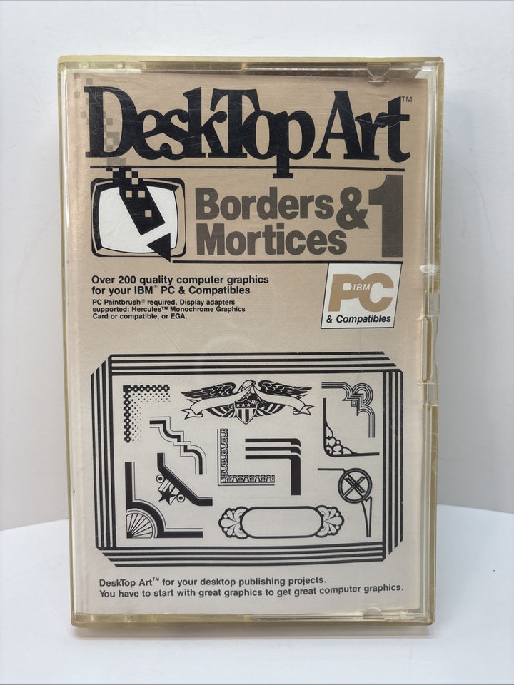 Desktop Art Borders & Mortices 1 For IBM PC - Vintage - Clip Arts