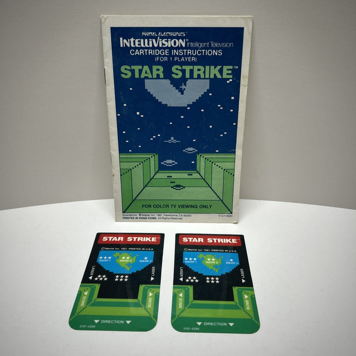 Star Strike (Intellivision, 1981) Manual And Controller Inserts Only
