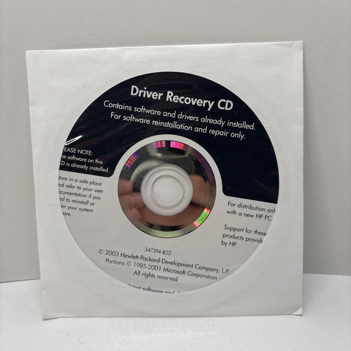 Microsoft Windows 2003 Hewlett Packard Driver Recovery CD