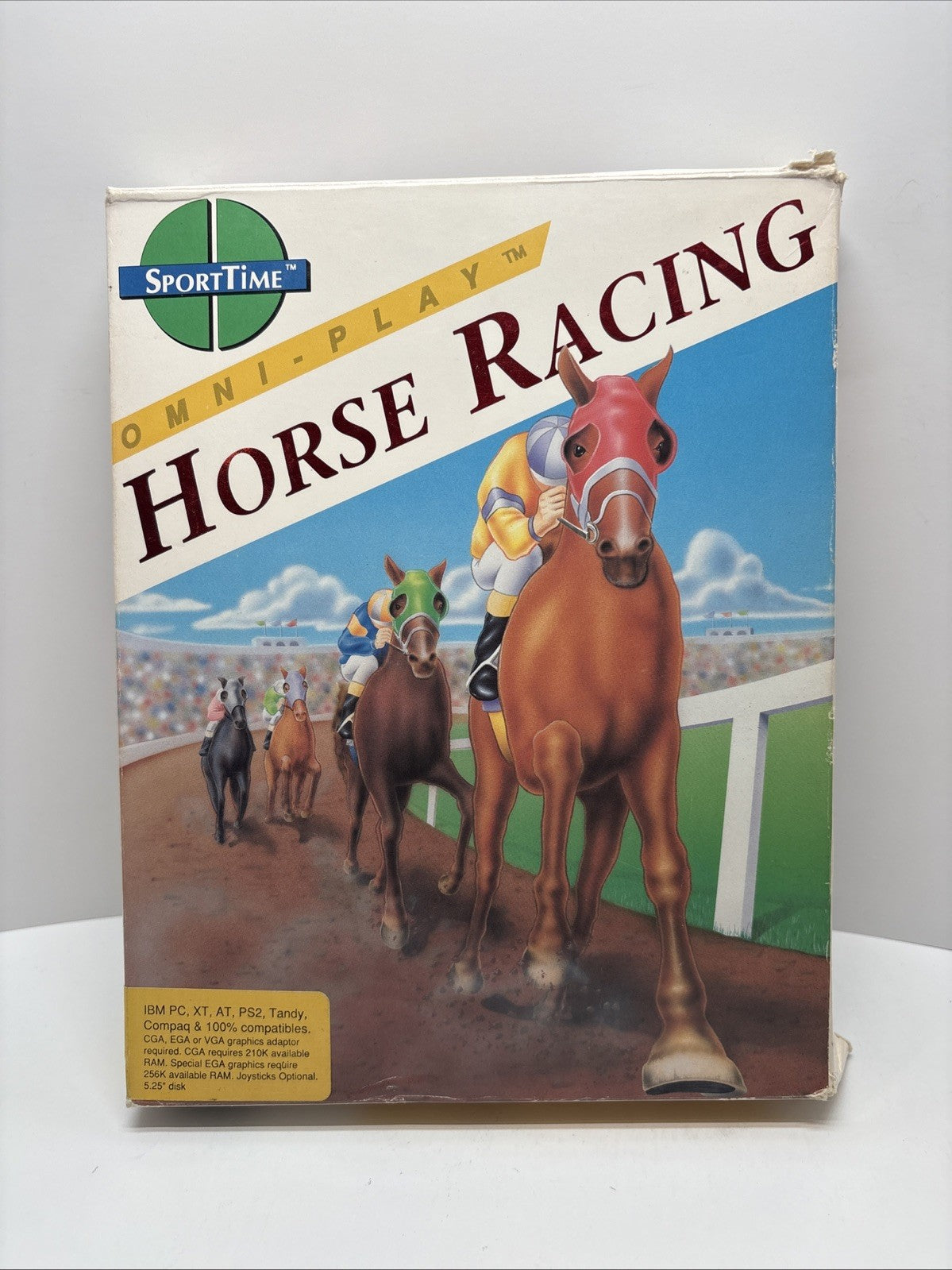Omni Play Horse Racing (1989) - IBM PC - Damaged Box See Pictures - 5.25” Disks