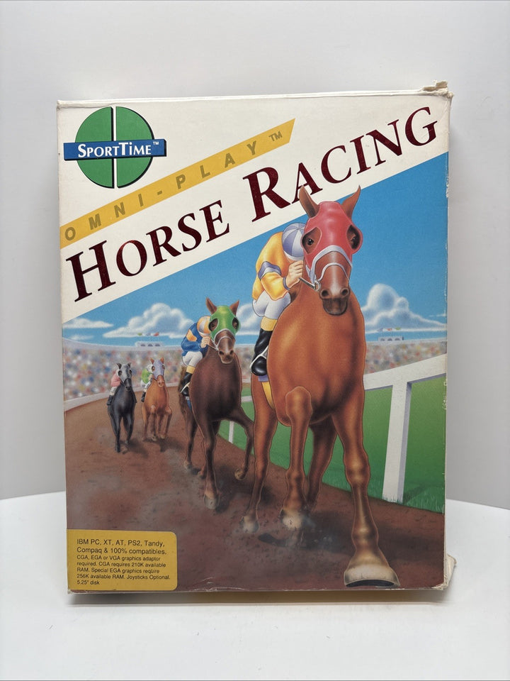 Omni Play Horse Racing (1989) - IBM PC - Damaged Box See Pictures - 5.25” Disks