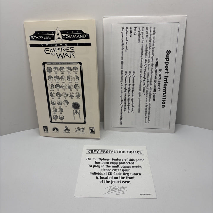 Star Trek StarFleet Command Vol. II: Empires at War PC, 2000 (Inserts Only)
