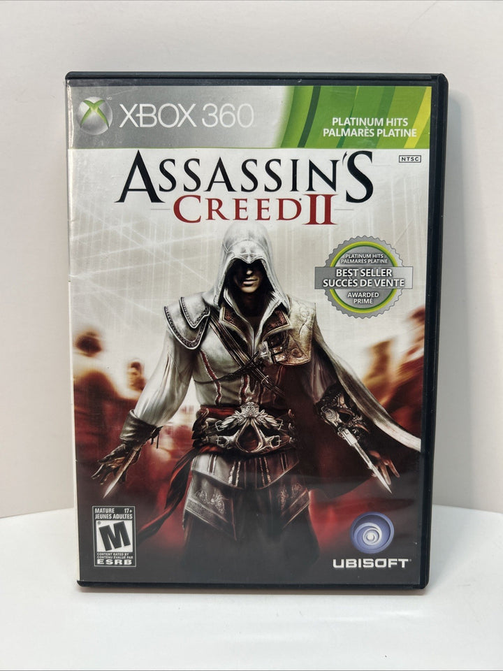 Assassin's Creed II 2 -Platinum Hits (Xbox 360, 2009) W/ Black Replacement Case