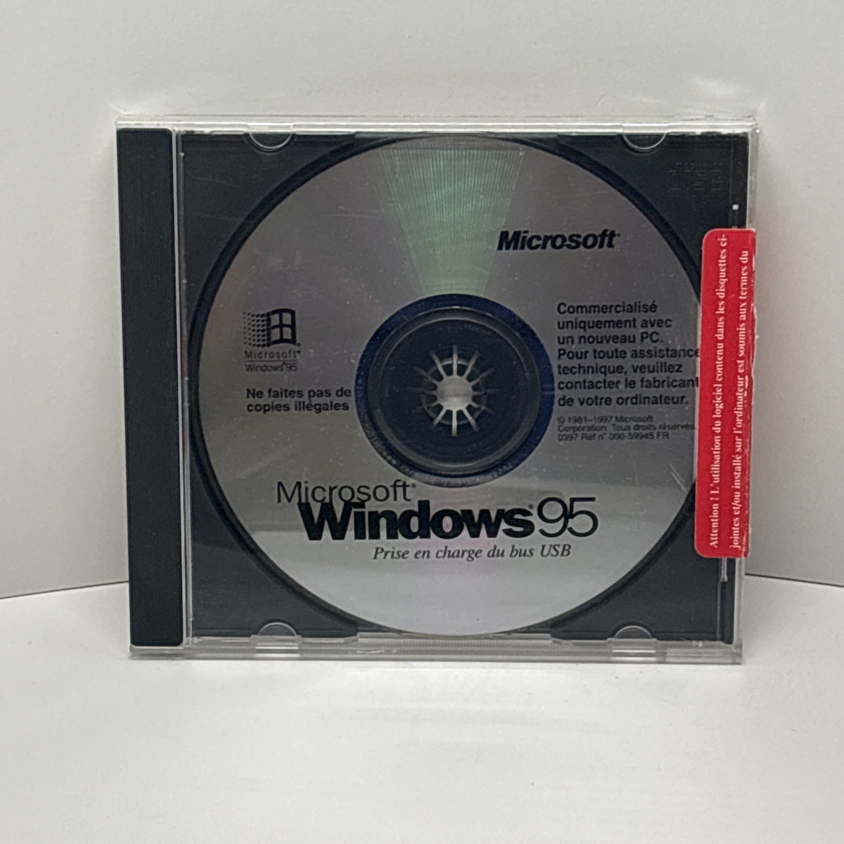Microsoft Windows 95 with USB Support (CD ROM, 1997) French Français