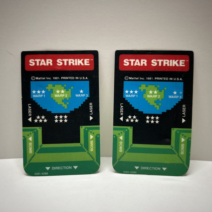 Star Strike (Intellivision, 1981) Controller Inserts Only
