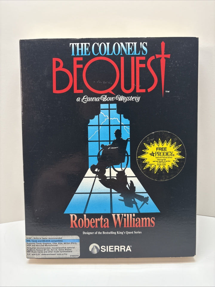The Colonel's Bequest PC MS-DOS 3.5” 5.25" Floppy Disk EGA TANDY 1989 Big Box