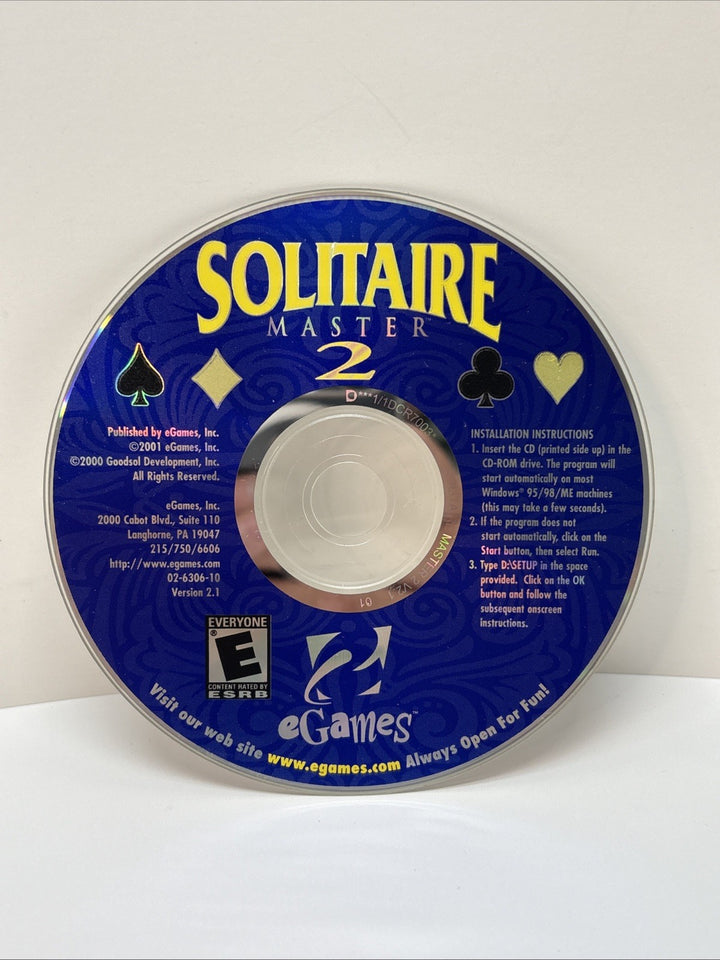 Solitaire Master 2 (PC, 2000) - E Games - Disc Only
