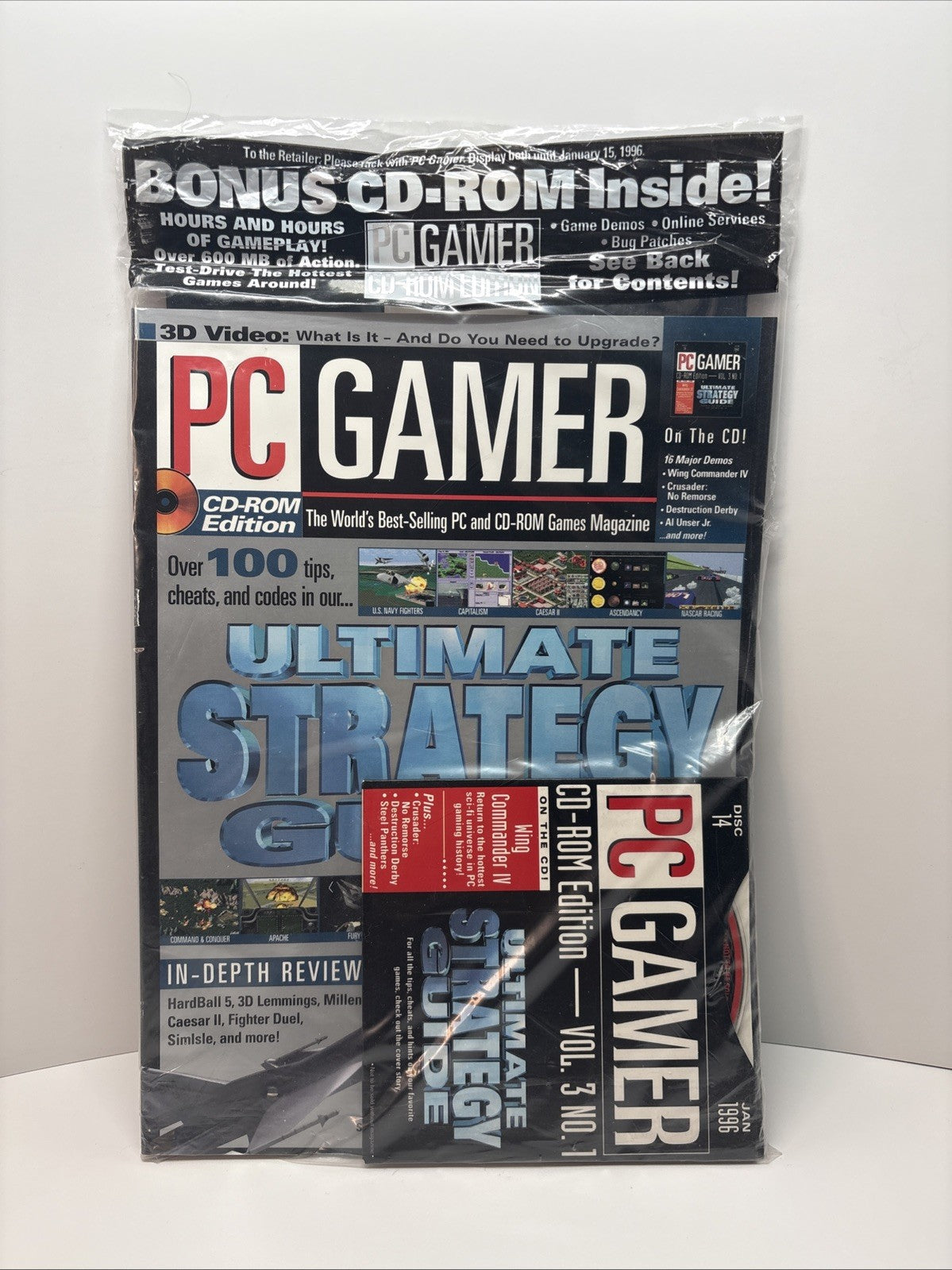 PC Gamer January 1996 CD-ROM Edition SEALED Disc 14 Wing Commander IV Demo