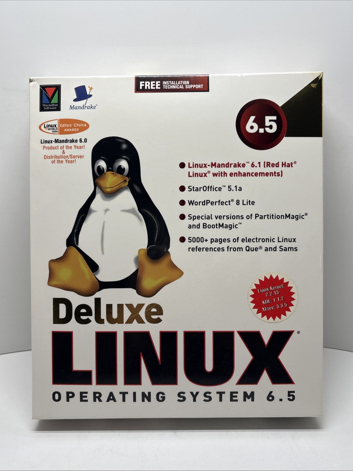 RED HAT LINUX MANDRAKE 6.5 DELUXE OPERATING SYSTEM - In Box