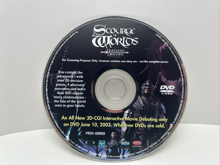 Scourge of Worlds - A Dungeons  Dragons Adventure (DVD, 2003) - Disc Only