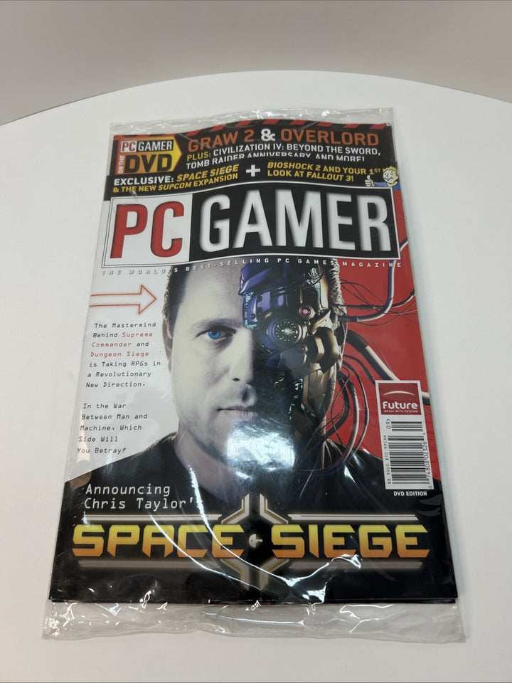 PC GAMER magazine SEPTEMBER 2007 #165-SPACE SIEGE With Demo Disc -Sealed -US/CAN
