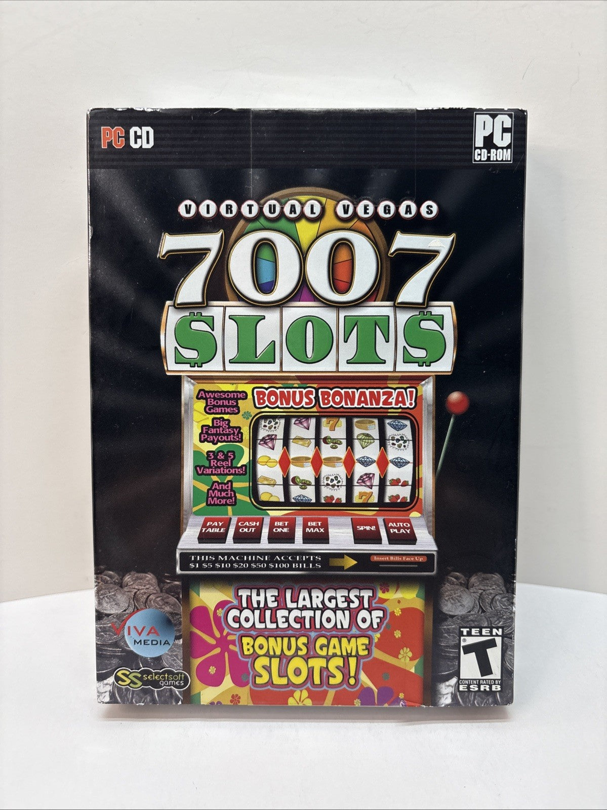 Virtual Vegas: 7007 Slots (PC, 2007) New Sealed