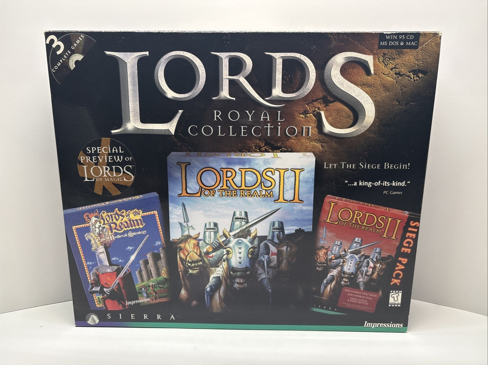 Lords of The Realm: Royal Collection Sierra PC 1997 Big Box Complete Open Box