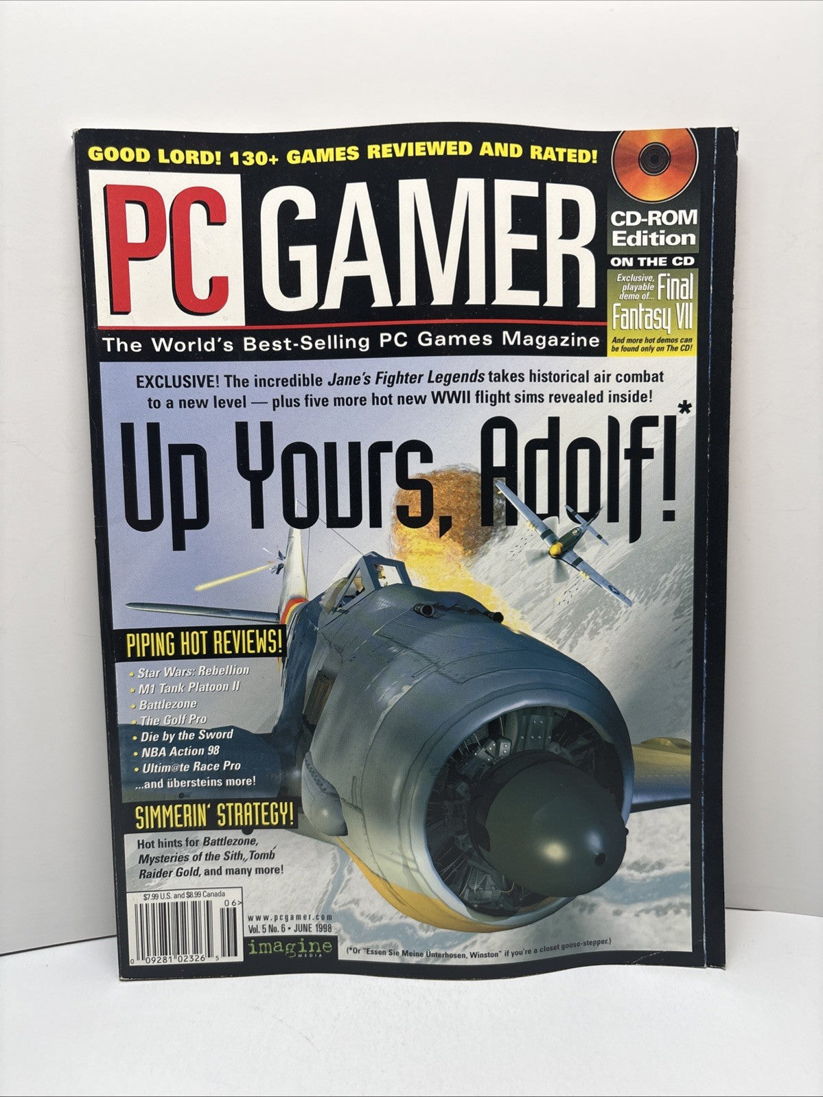 PC Gamer Magazine June 1998 Up Yours, Adolf! - Vol 5 No 6 - NO LABEL