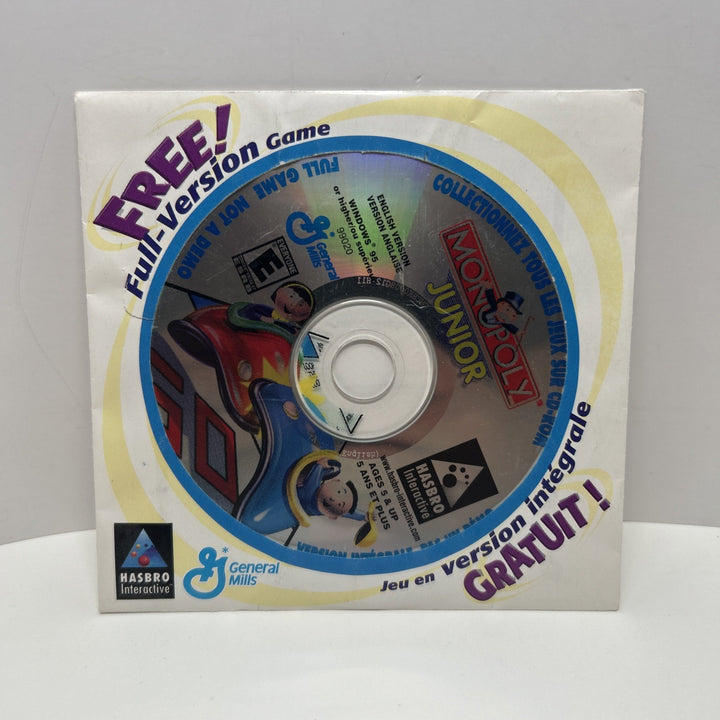 Monopoly Junior (Windows PC, 1999) General Mills Cereal Promo Disc Hasbro