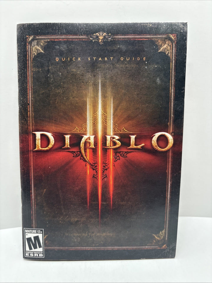 Diablo III Blizzard PC MAC Booklet Quick Start Guide