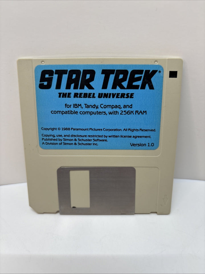 Star Trek The Rebel Universe Computer Game IBM PC 1988 3.5 Disk Only