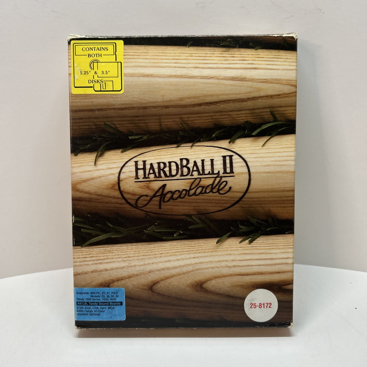 Hardball II 2 Baseball Big Box PC Tandy IBM 1989 Accolade - (5.25” Disks Only)