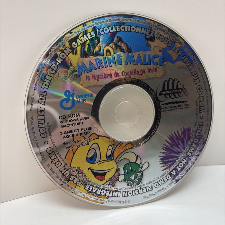 Marine Malice Le Mystère Du Coquillage Volé PC Windows General Mills -Loose Disc