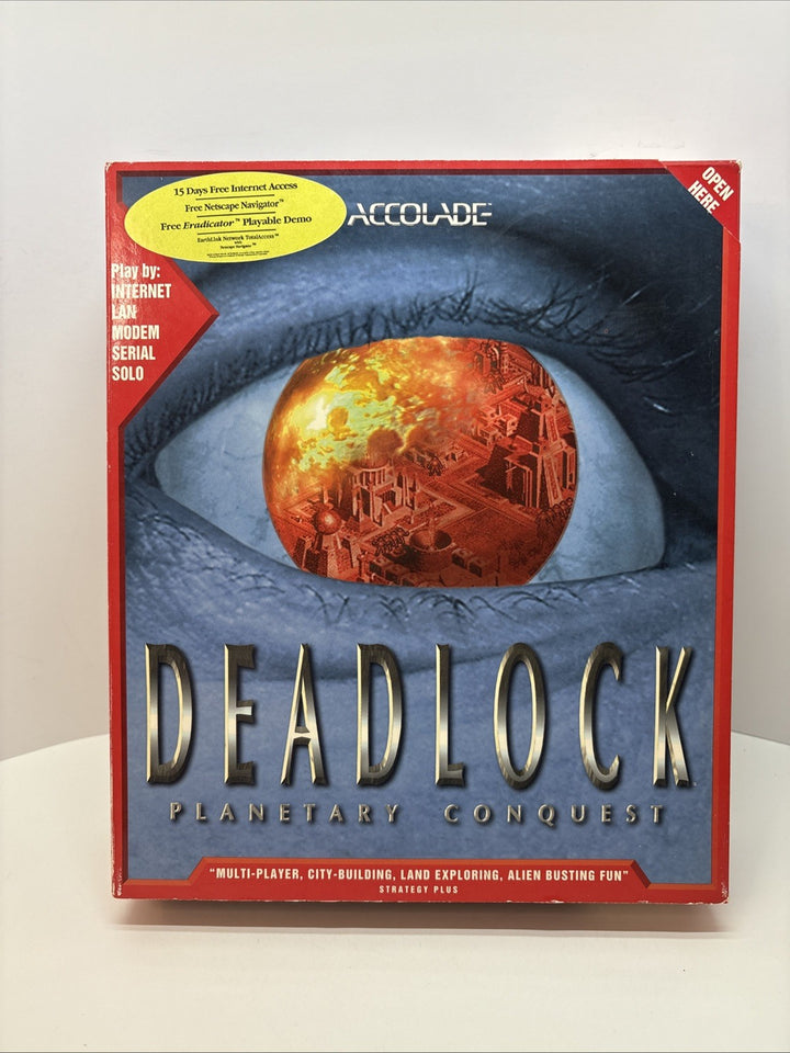 Deadlock: Planetary Conquest (PC, 1996) BIG BOX - Box & Inserts Only - No Game
