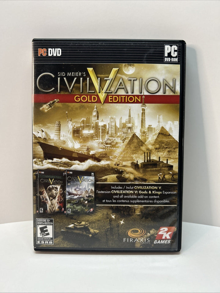 Sid Meier's Civilization V: Gold Edition (PC, 2013) -No Manual, With 1 Insert