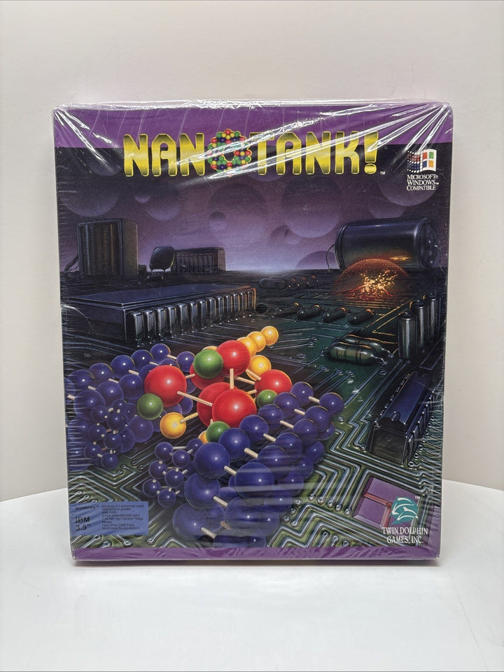 Nanotank! (1993) Big Box PC – Complete in Box w/ 2 Disks + Manuals – Nice!