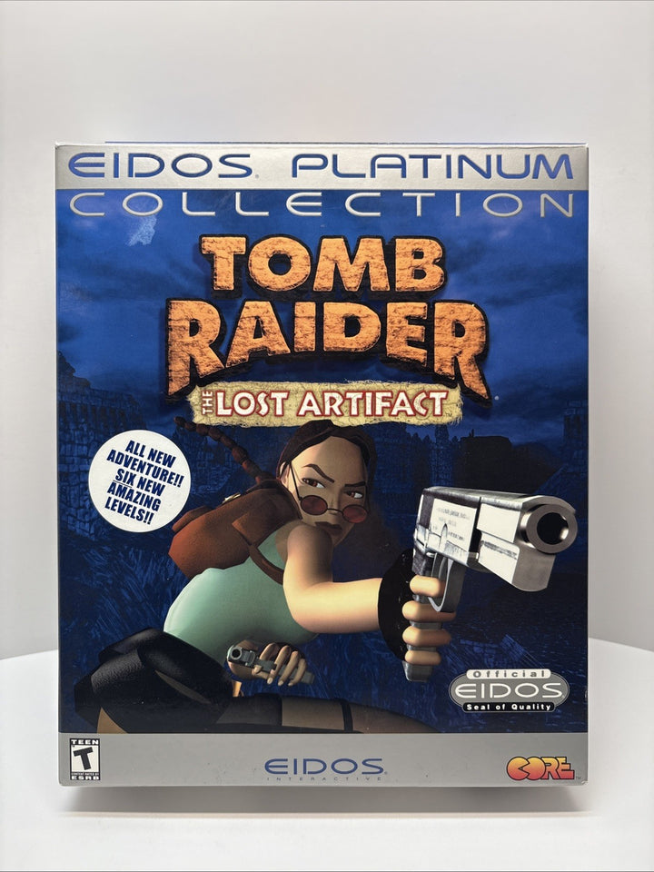 TOMB RAIDER the LOST ARTIFACT Eidos Platinum Collection Big Box PC Game