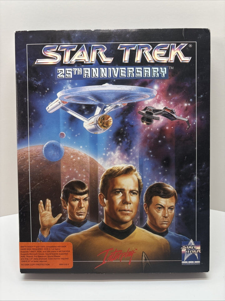 Star Trek 25th Anniversary PC Game Interplay 3.5" Floppy Disks Big Box IBM Tandy