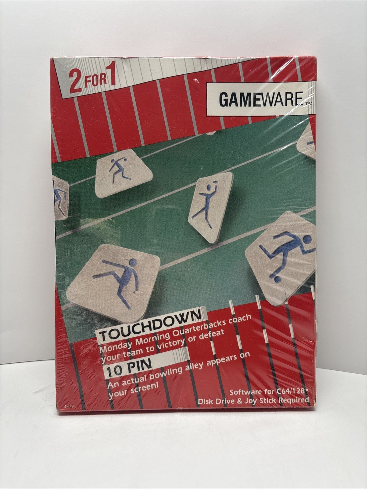Touchdown & 10 Pin Commodore 64/128 Game - 5.25" Disk - New Sealed