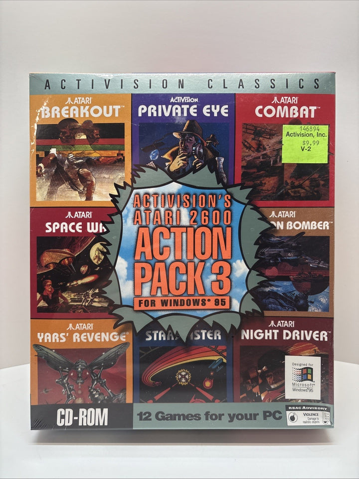 Activision's Atari 2600 Action Pack 3 for Windows 95 PC Game Big Box New Sealed