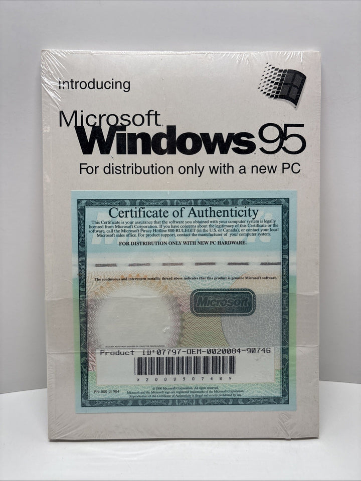 Microsoft Windows 95 Brand New, Sealed CD & Manual