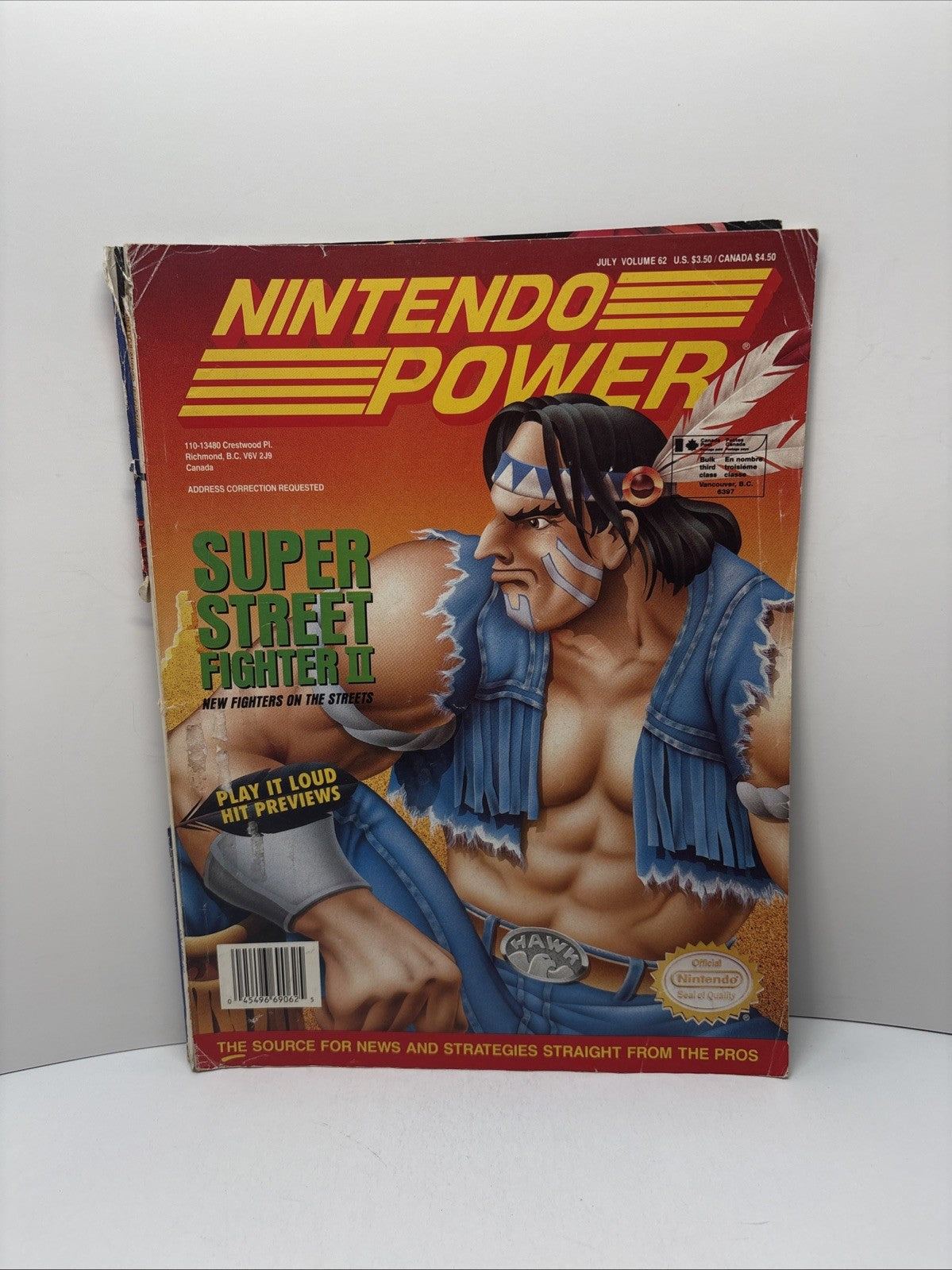 Nintendo Power Vol #62 Street Fighter 2 July 1994 NES Magazine No Poster Damaged
