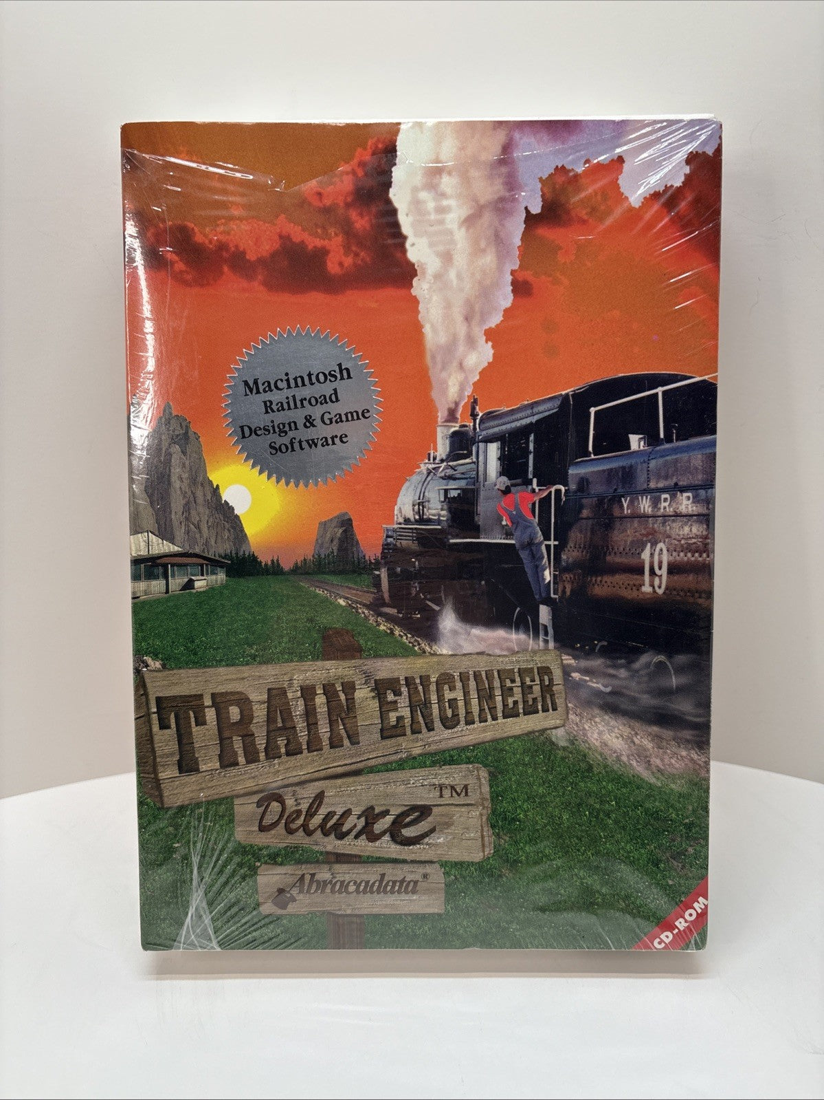 Train Engineer Deluxe MAC CD-ROM Game Simulation Abracadata - Partial Seal
