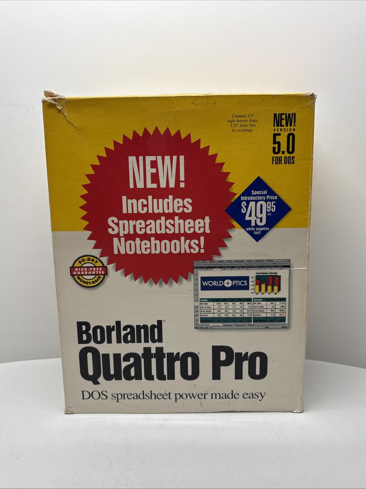 BORLAND QUATTRO PRO VER 5.0 FOR DOS--3.5" DISKS--