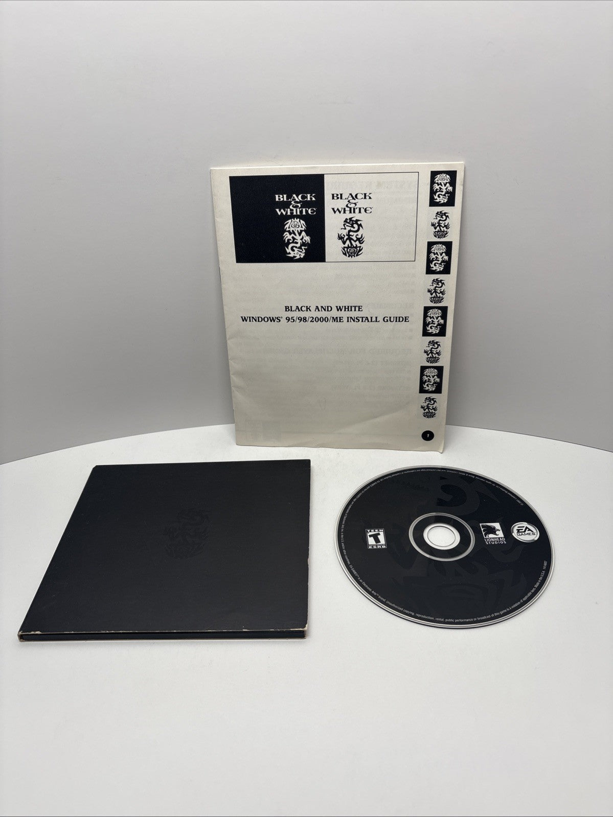 Black & White (PC Game, 2001) Install Guide + Sleeve & CD-ROM Lionhead Studios