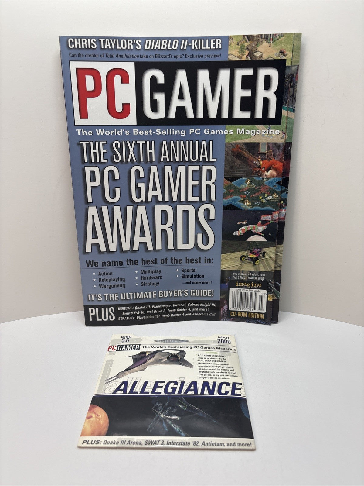PC Gamer Magazine March 2000 Vol 7 #3 6th Annual PC Gamer Awards With Demo Disc