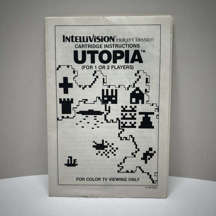 Utopia Intellivision 1981 Video Game Mattel - Manual Only