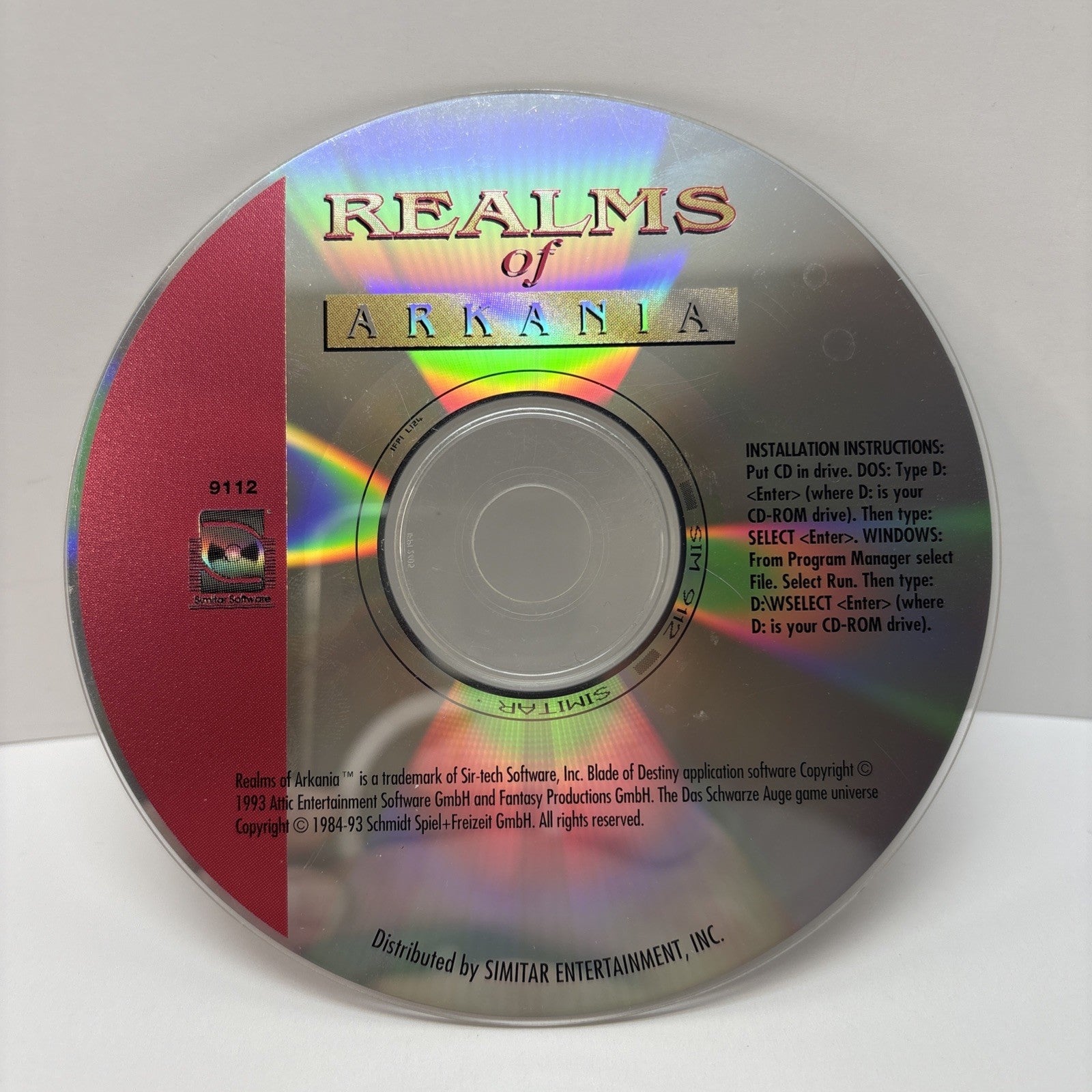 Realms of Arkania: Blade of Destiny (1993) PC CD-ROM - Disc Only