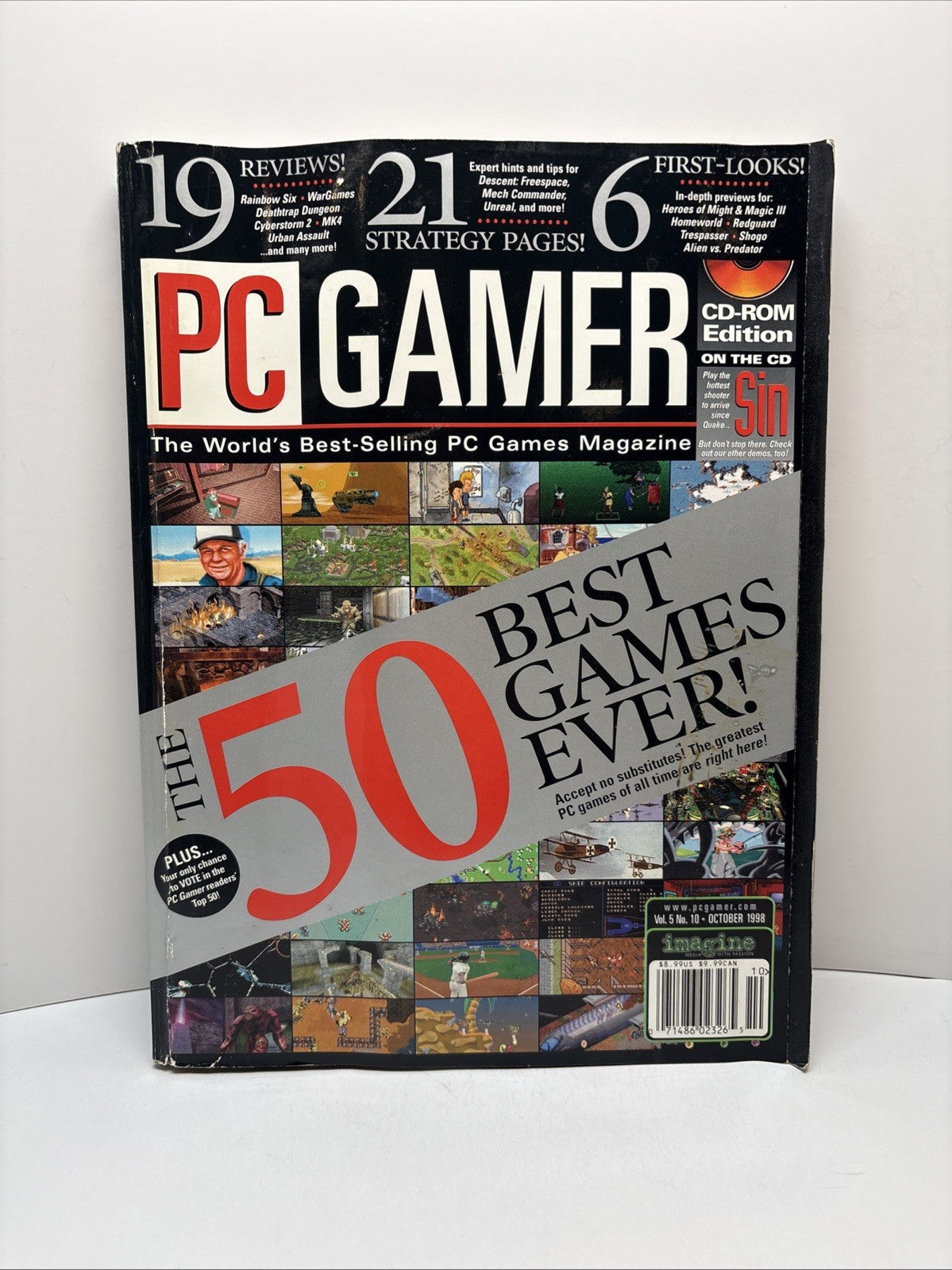 PC Gamer Magazine October 1998 Vol. 5 No. 10 - 50 Best Games Ever!