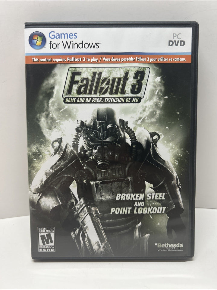 Fallout 3 Game Add-On Pack: Broken Steel and Point Lookout (PC, 2009)